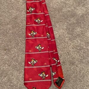 Vintage Disney Mickey Mouse Football Red‎ Men's Neck Tie 90's unique
